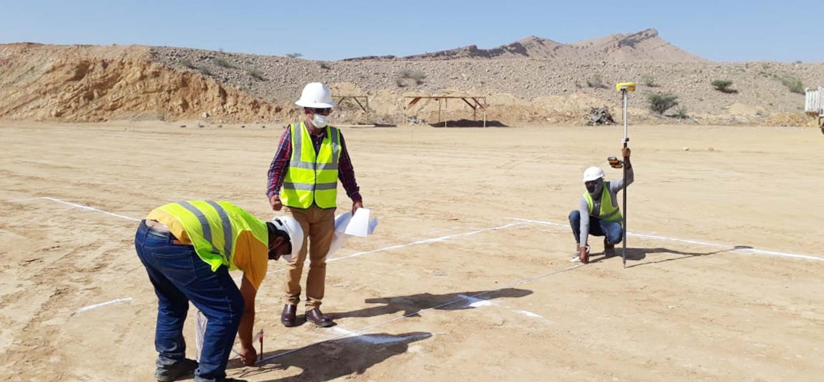 Plot Marking during Survey work in Oman by Hadi Engineering